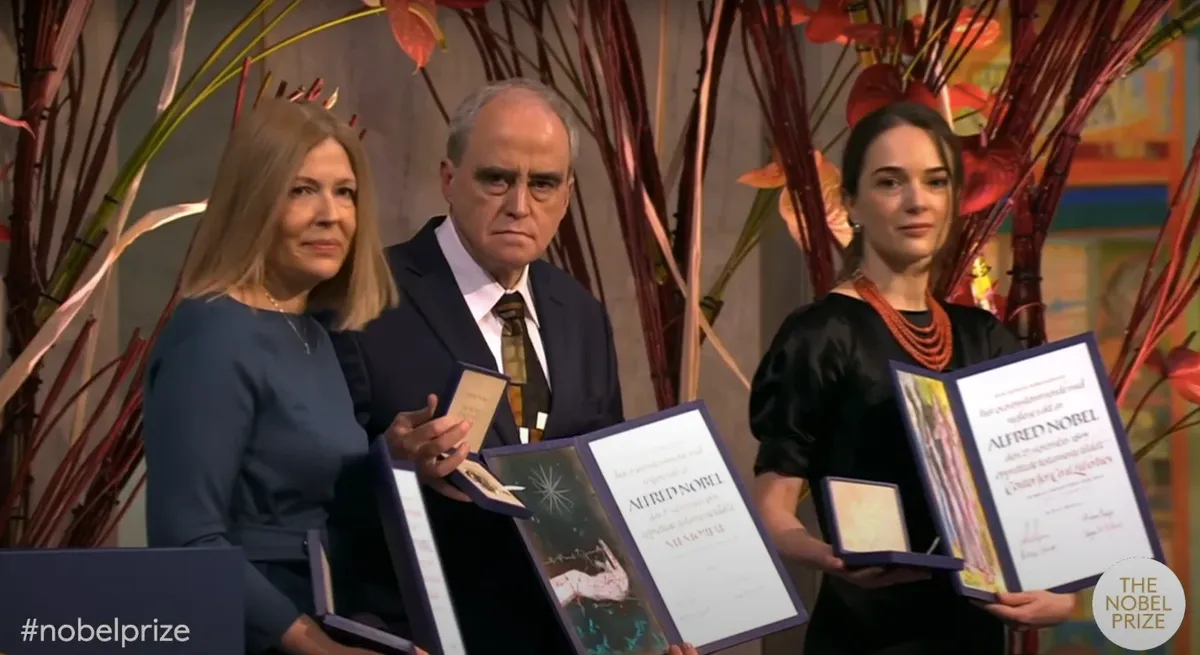 Наталья Пинчук, Ян Рачинский и Александра Матвийчук. Фото: скриншот трансляции