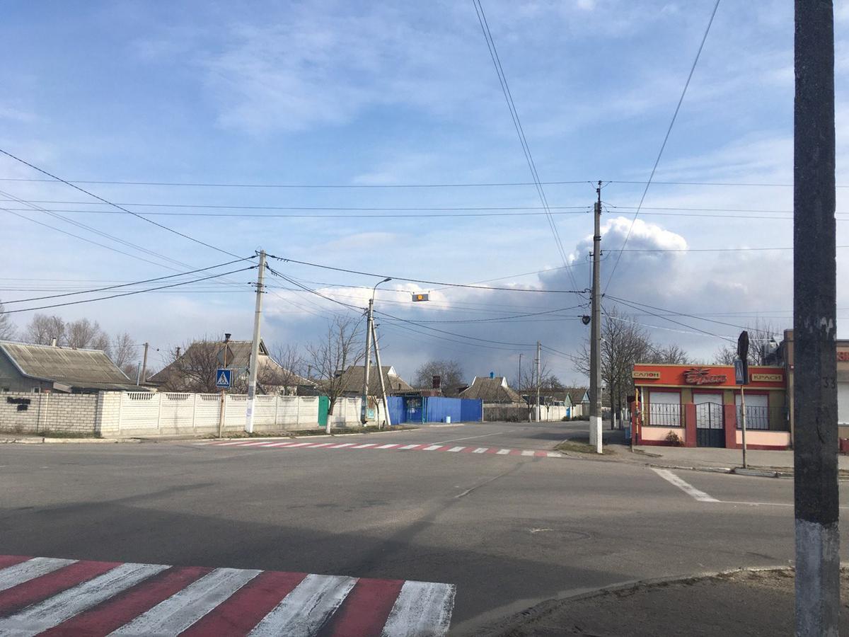 Дым от взрыва ракеты. Фото: Ольга Васильева