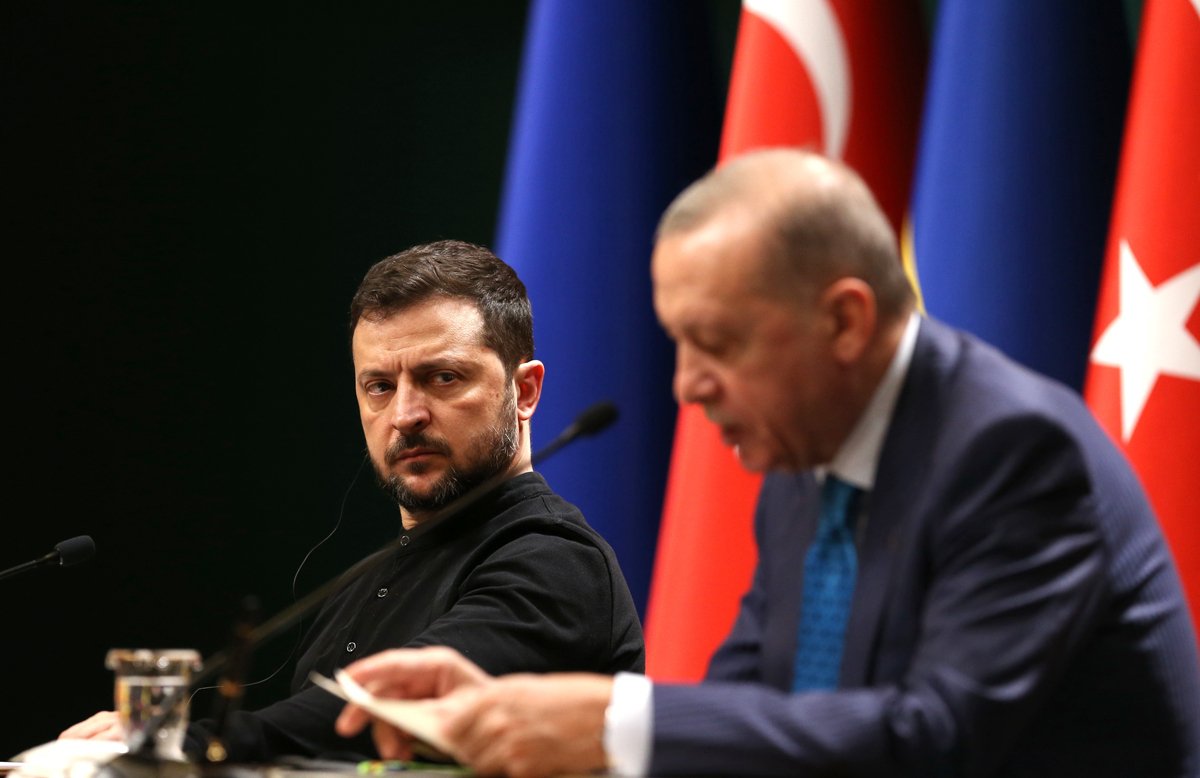 Владимир Зеленский и Реджеп Эрдоган во время пресс-конференции после встречи в Анкаре, 18 февраля 2025 года. Фото: Necati Savas / EPA