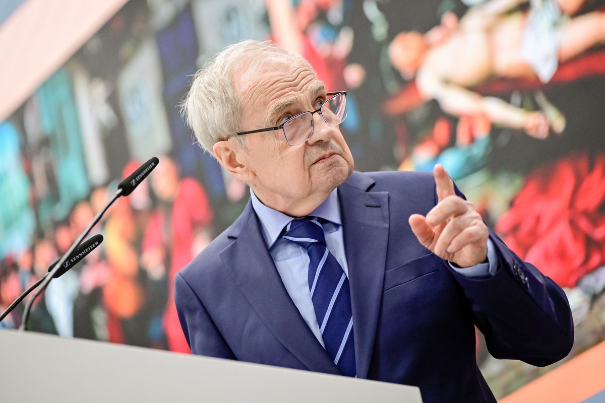 Валерий Зорькин на лекции «Коррупция — угроза цивилизации права», 20 мая 2025 года. Фото: Алексей Смагин / Росконгресс