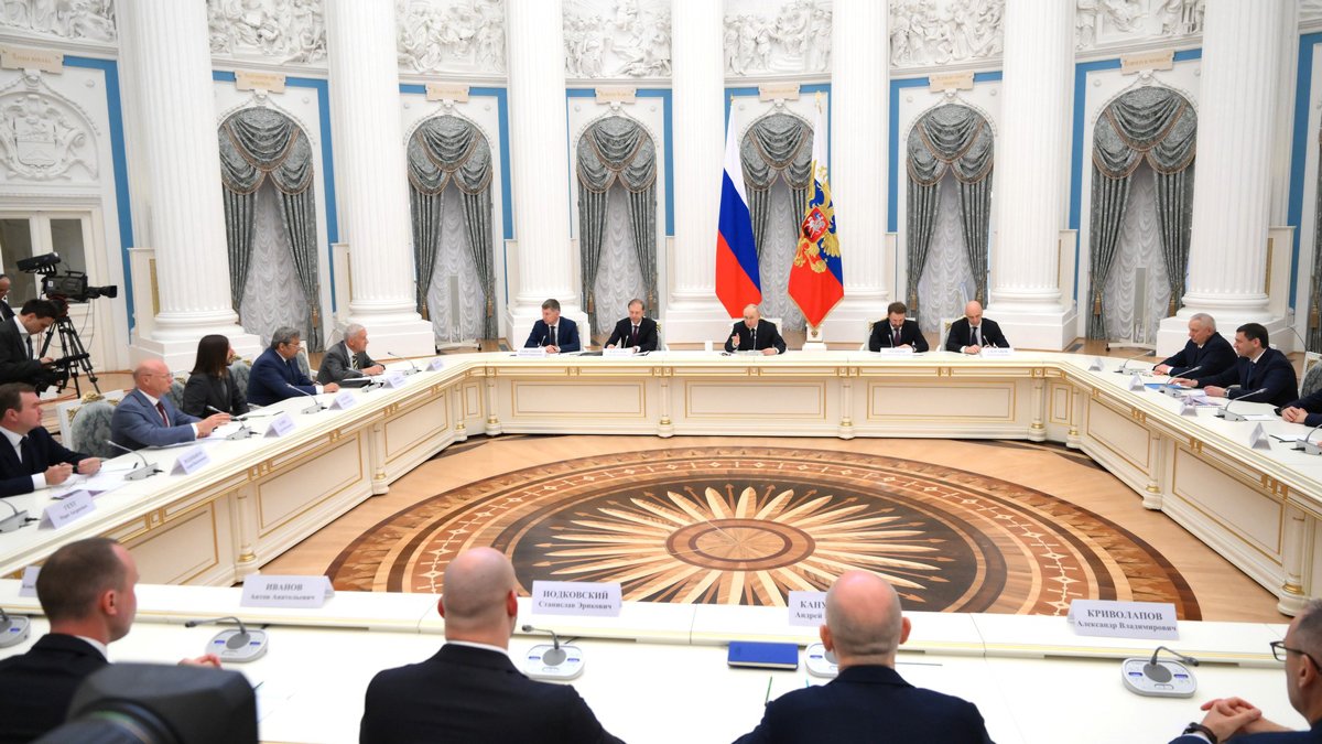 Путин на встрече с российскими предпринимателями в Кремле, Москва, 26 мая 2025 года. Фото:  Kremlin